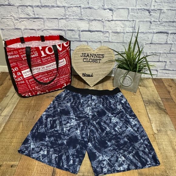 Lululemon Core Shorts Mens Size L Unlined 11” Stretch City Sights Caspian - Picture 3 of 11